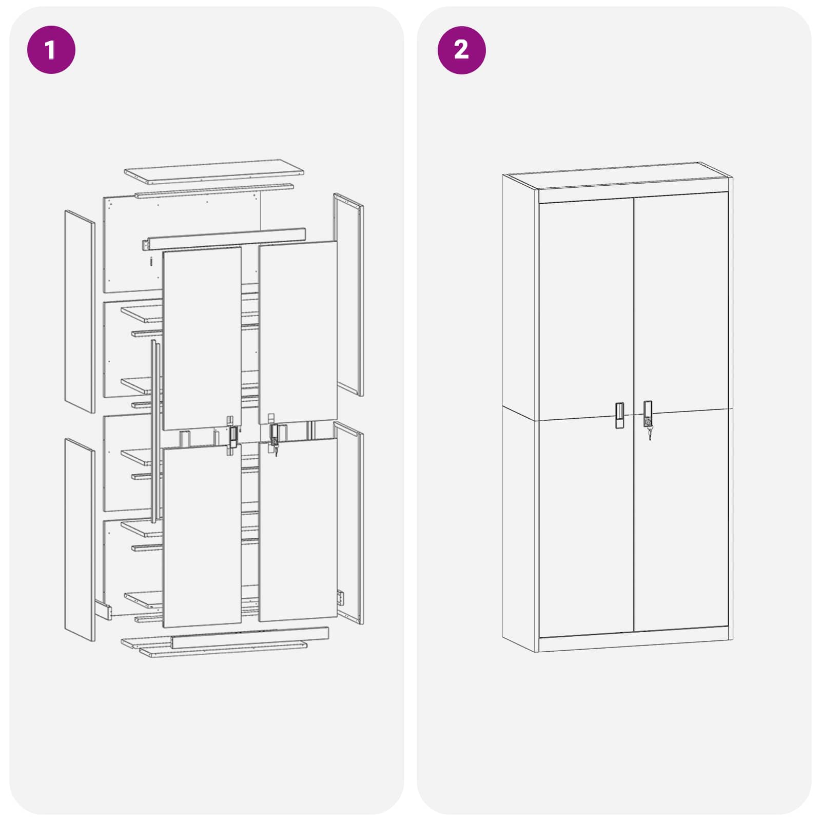 Dulap de depozitare cu depozitare 2 pcs Negru 90 x 40 x 200 cm — imaginea 11