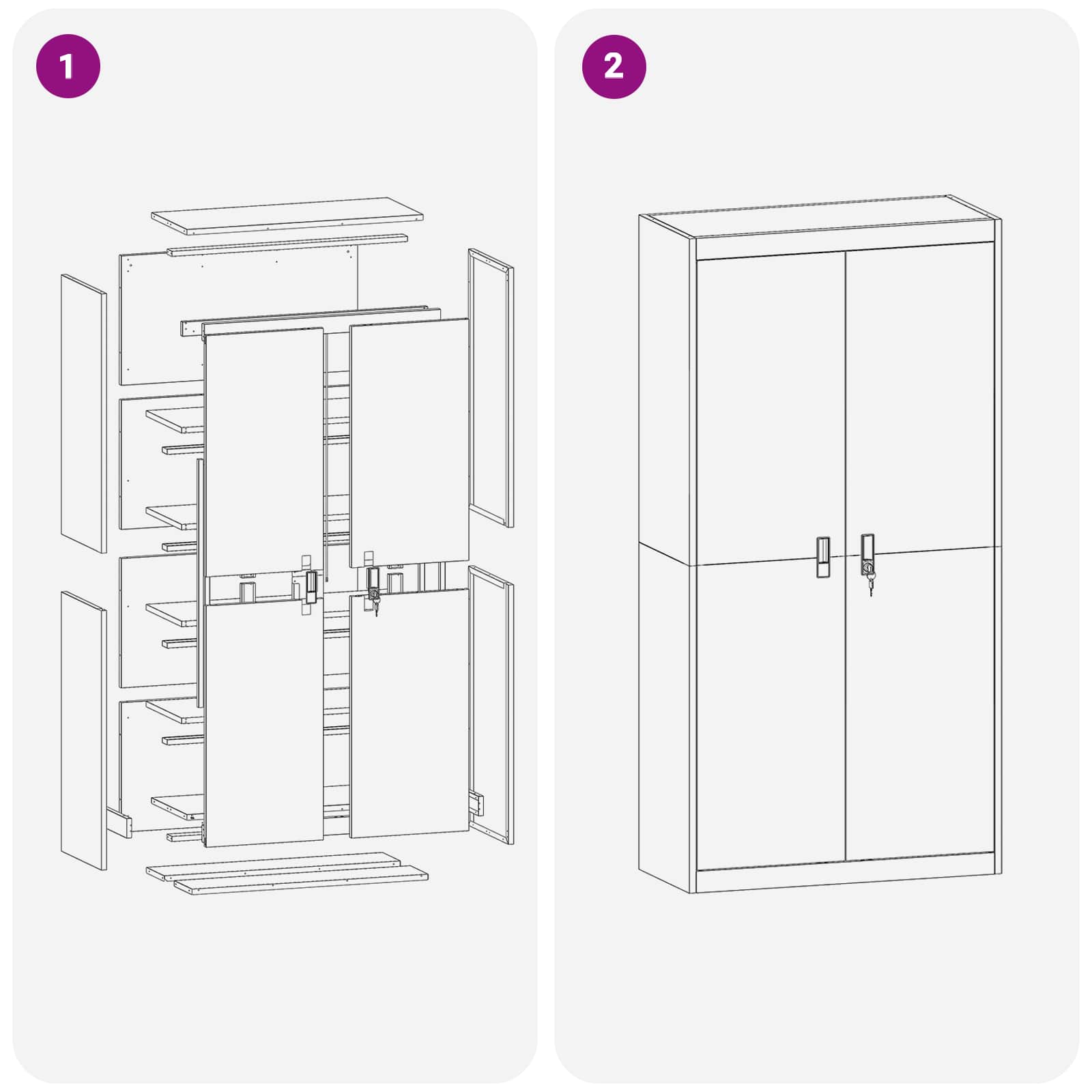 Dulap de depozitare cu depozitare 2 pcs Negru 90 x 40 x 180 cm — imaginea 11