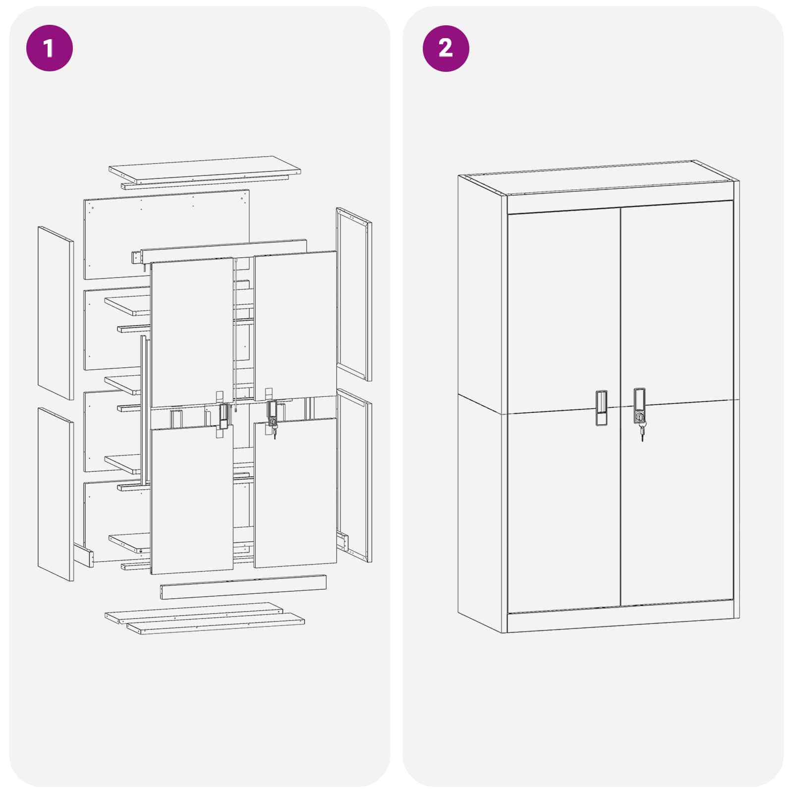 Dulap de depozitare 2 pcs Galben mustar 80 x 40 x 140 cm — imaginea 11
