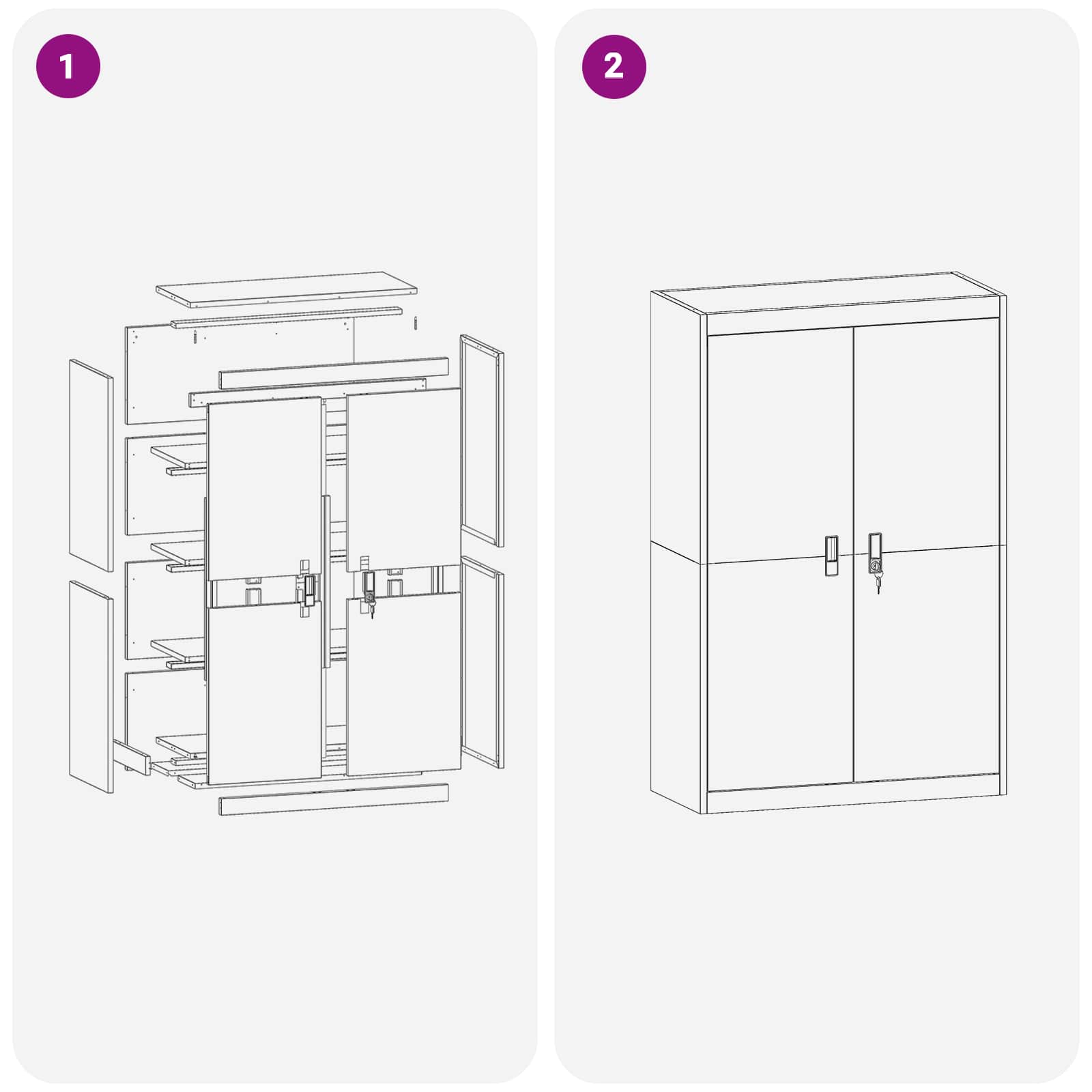 Dulap de depozitare cu depozitare 2 pcs Roz 90 x 40 x 140 cm — imaginea 11