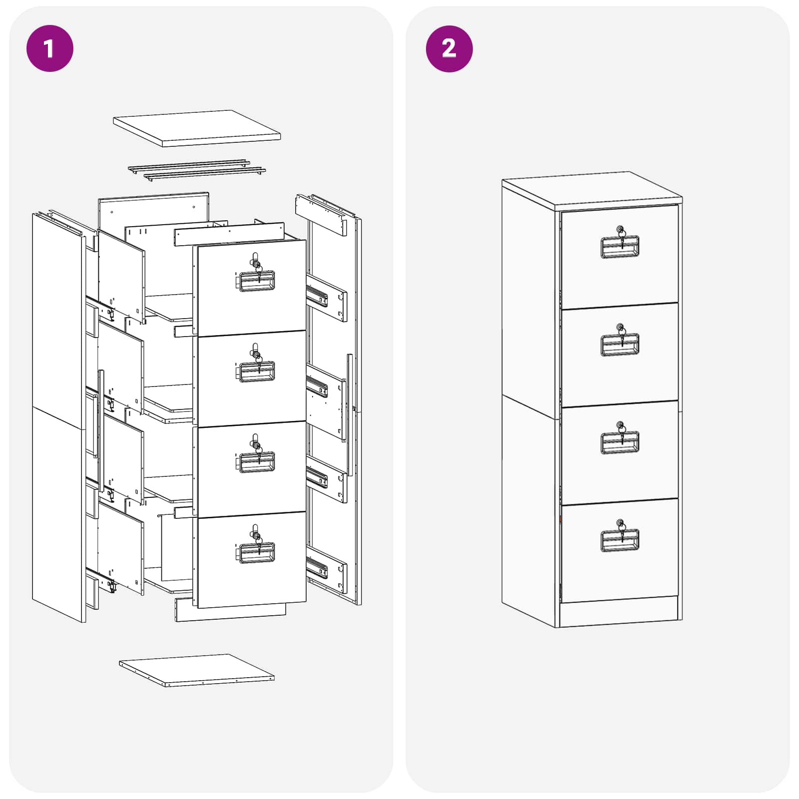 Dulap pentru Fisiere 2 pcs Galben mustar 44 x 50 x 106.5 cm — imaginea 12