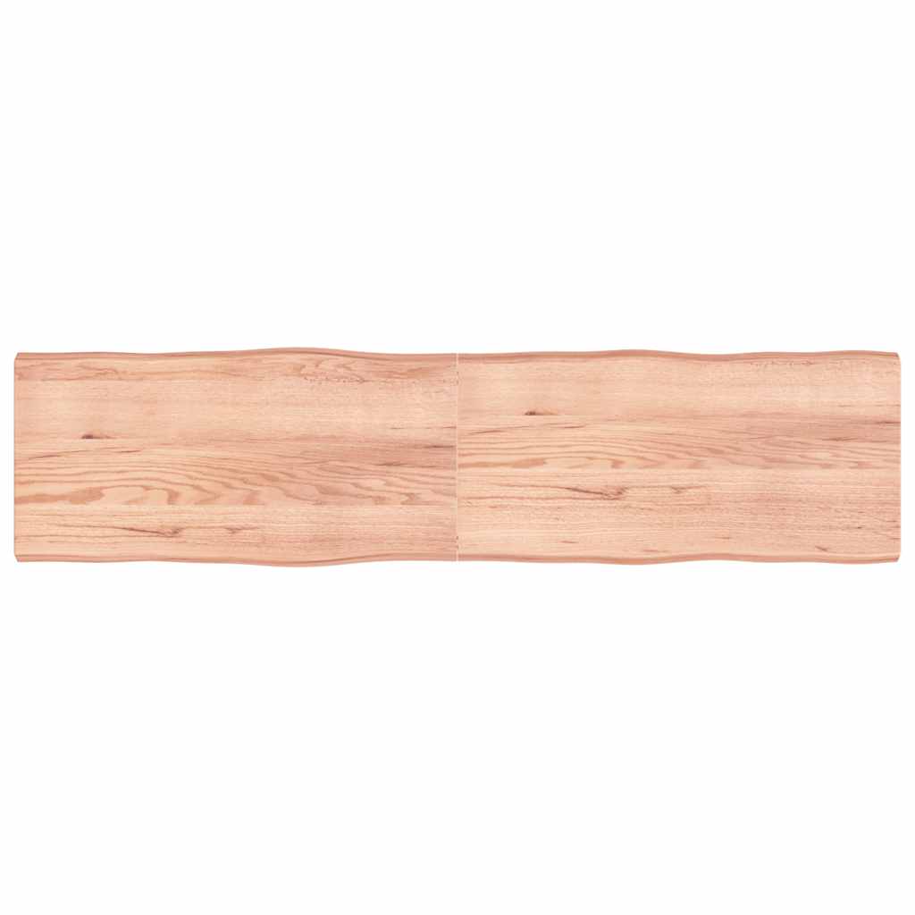 Blat masa, 200x50x(2-6) cm, maro, lemn tratat contur organic