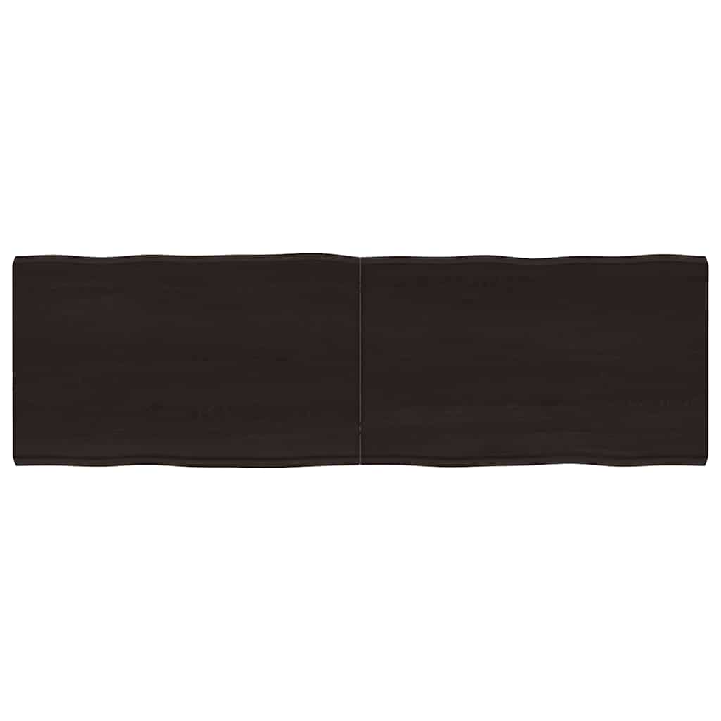 Blat masa, 160x50x6 cm, gri, lemn stejar tratat contur organic