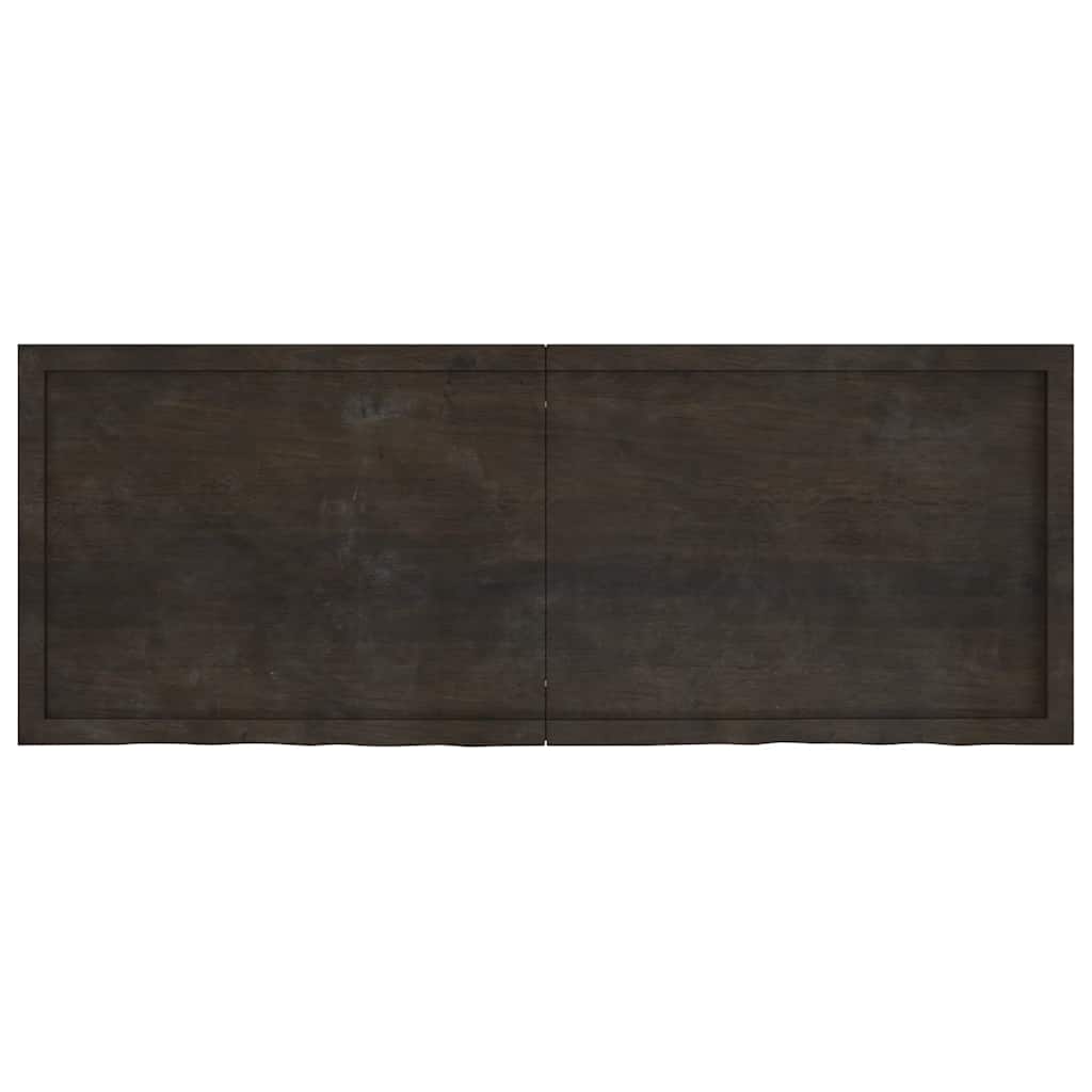 Raft de perete maro inchis lemn masiv stejar tratat, mărime 160x60x4 cm — imaginea 2