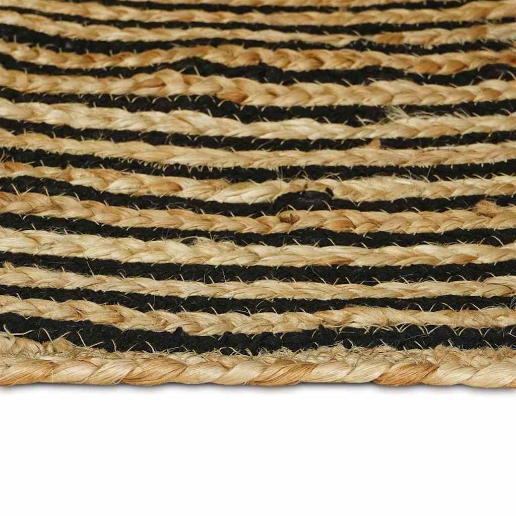Covor Natural si Negru 120 x 170 cm Iuta - imagine 5