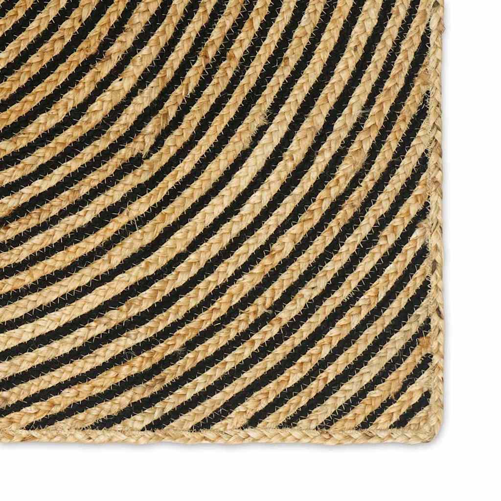 Covor Natural si Negru 120 x 170 cm Iuta - imagine 6