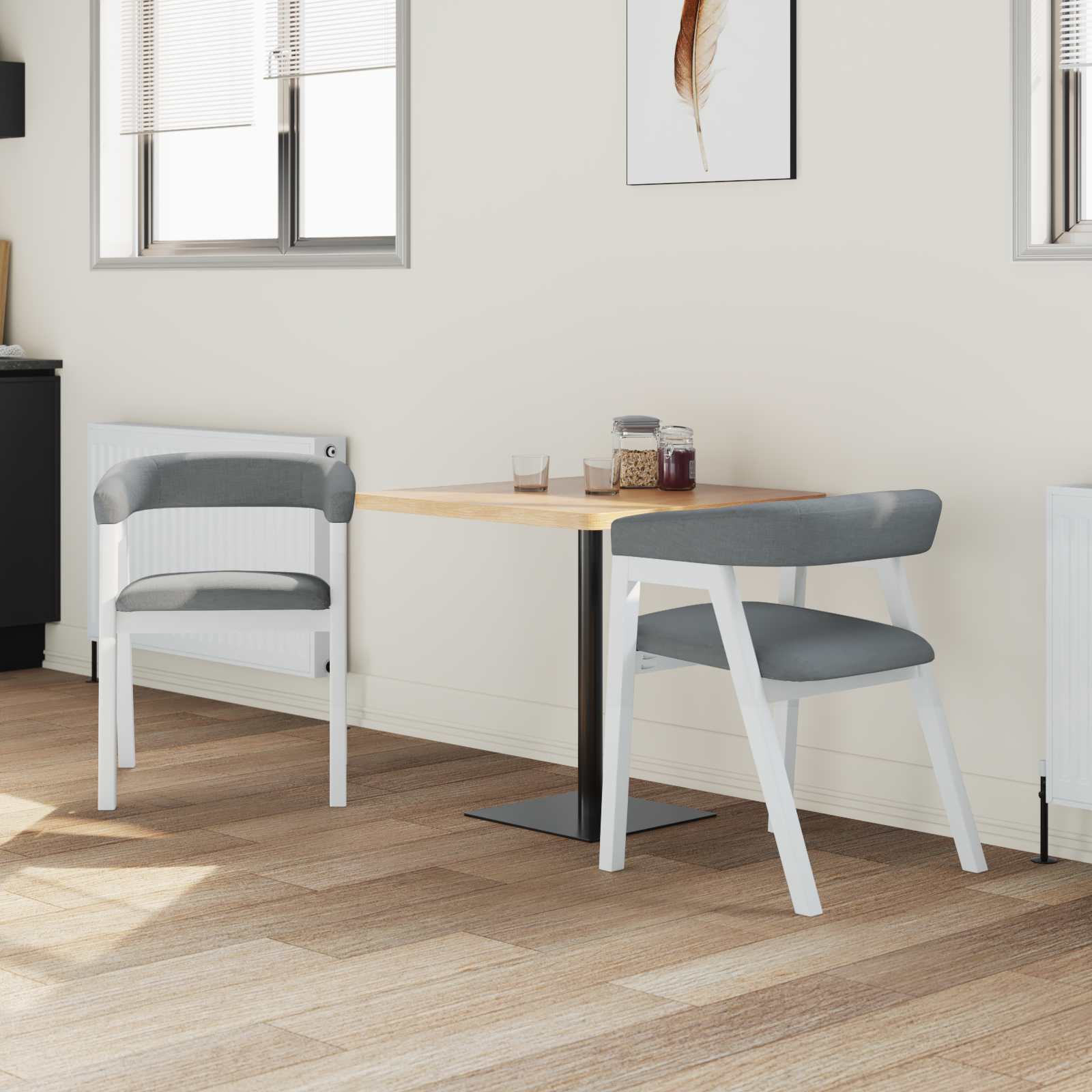 Scaune de dining 2 pcs Alb 54 x 57 x 73 cm — imaginea 3