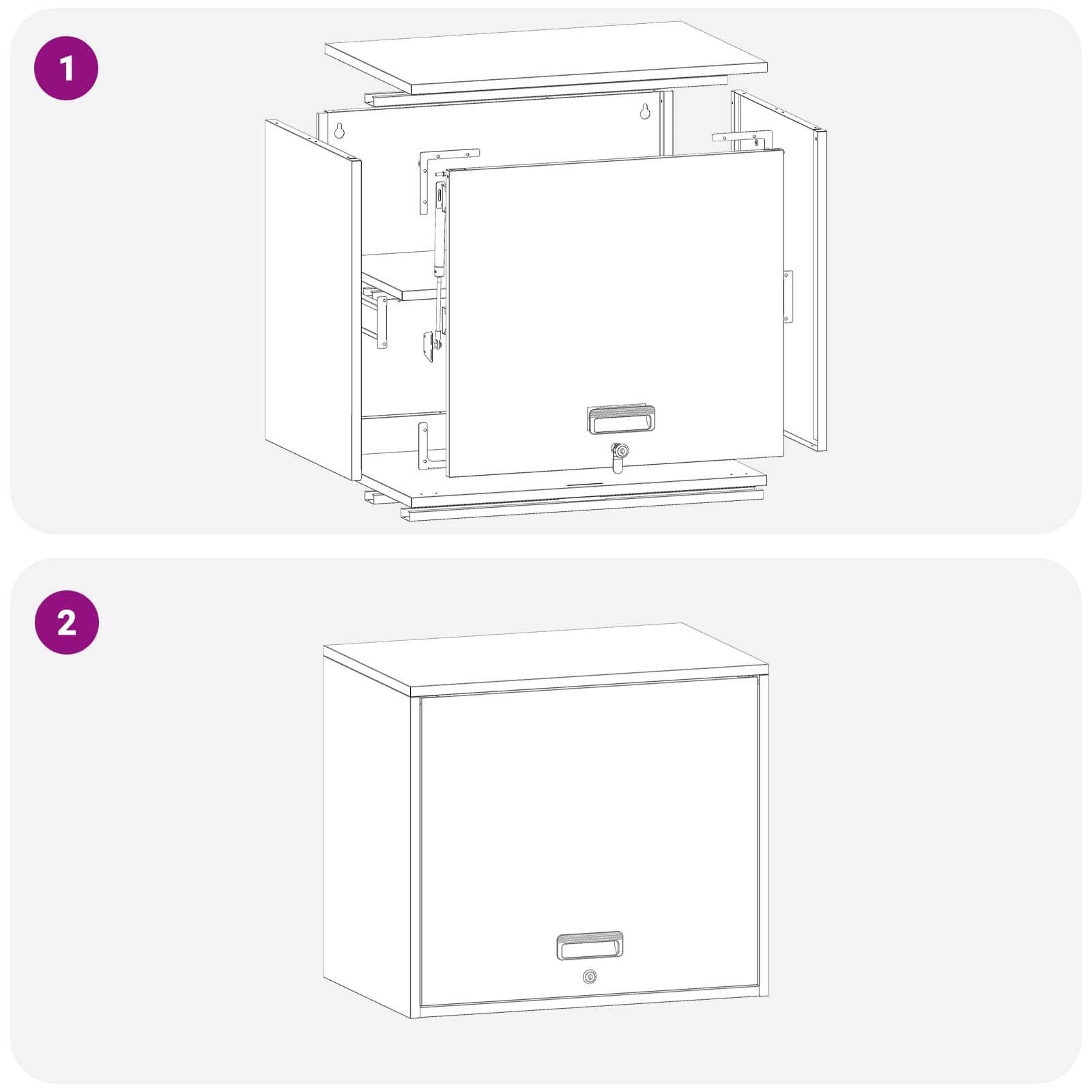 Dulap de perete pentru garaj Negru 60 x 40 x 53 cm — imaginea 13