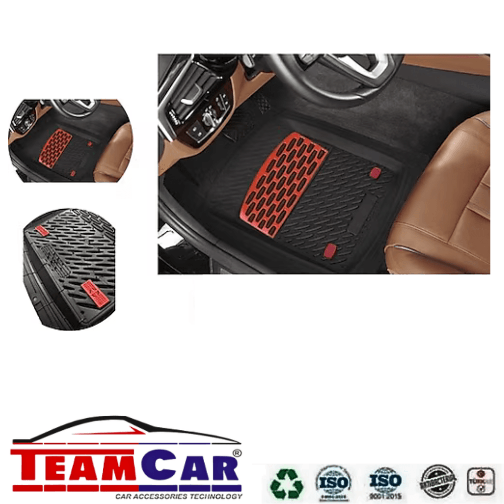 Covorase Auto TeamCar® Tip Tavita Compatibile Volkswagen Golf 5 Hatchback 5 usi (2003–2009) Negru/Rosu