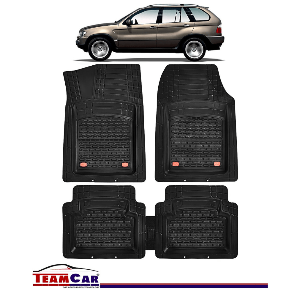 Covorase Auto TEAMCAR® Tip Tavita pentru BMW X5 E53 1999-2006, Compatibile Universal, Negru, Set Complet Fata-Spate