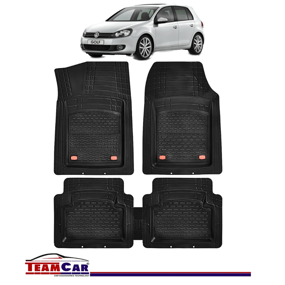 Covorase Auto Compatibile Volkswagen Golf 6 TEAMCAR® Negru Tip Tava, Set Complet