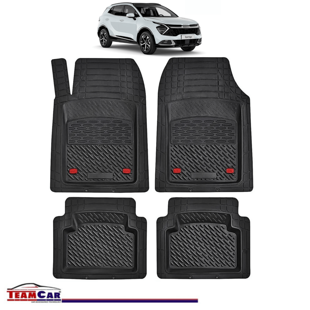 Covorase Auto TeamCar® Kia Sportage NQ5 (2021-prezent) - Negru - Cauciuc Rezistent Tip Tavita