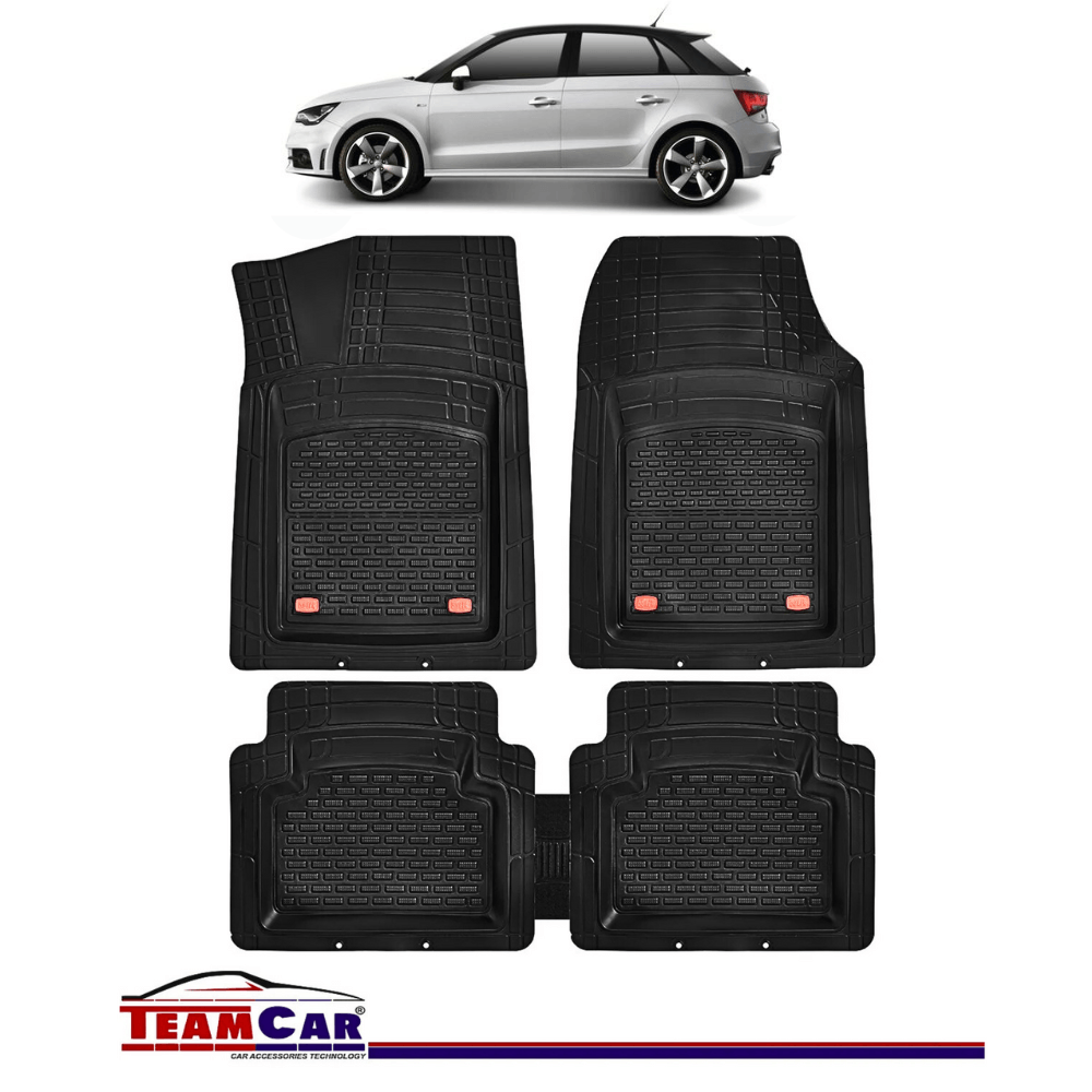 Covorase Auto Tip Tavita Compatibile Audi A1 (2010–prezent), Negru, Design Antiderapant, Protectie Completa