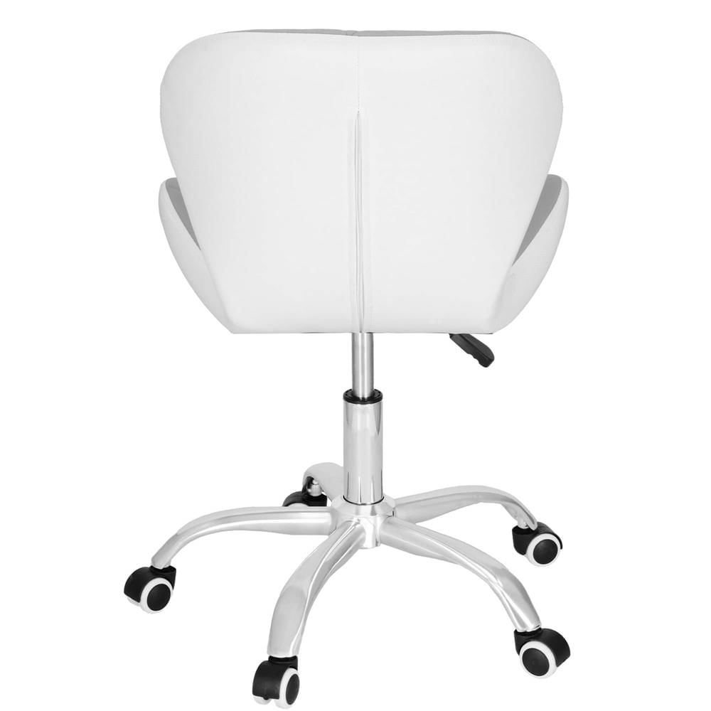Scaun de birou ergonomic, tapitat cu piele ecologica, 120kg, alb gri — imaginea 6