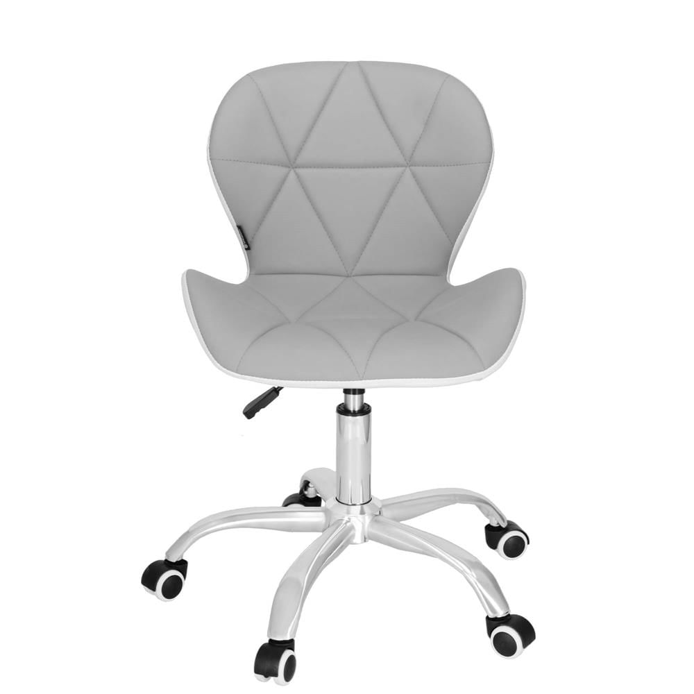 Scaun de birou ergonomic, tapitat cu piele ecologica, 120kg, alb gri — imaginea 7