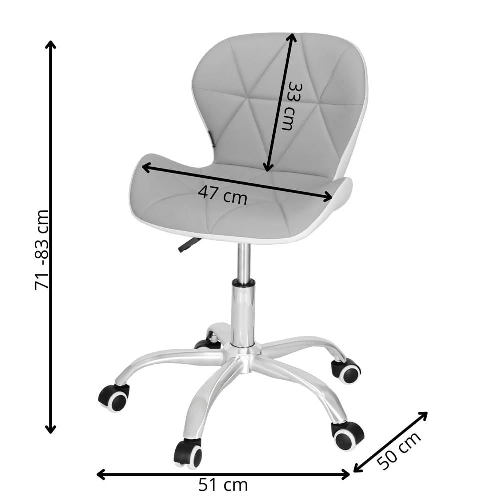 Scaun de birou ergonomic, tapitat cu piele ecologica, 120kg, alb gri — imaginea 8