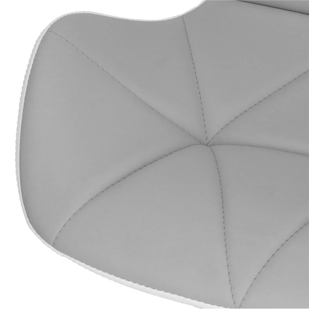 Scaun de birou ergonomic, tapitat cu piele ecologica, 120kg, alb gri — imaginea 12