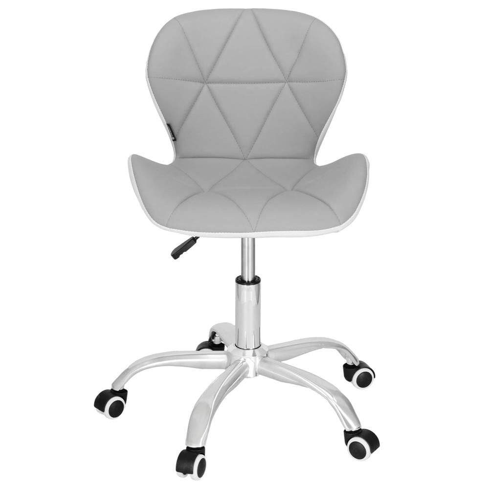 Scaun de birou ergonomic, tapitat cu piele ecologica, 120kg, alb gri — imaginea 13