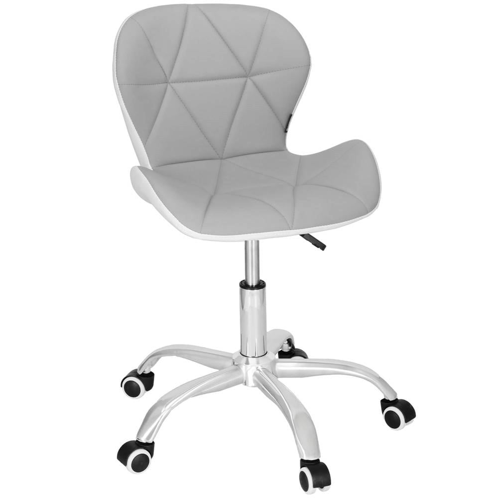 Scaun de birou ergonomic, tapitat cu piele ecologica, 120kg, alb gri — imaginea 15