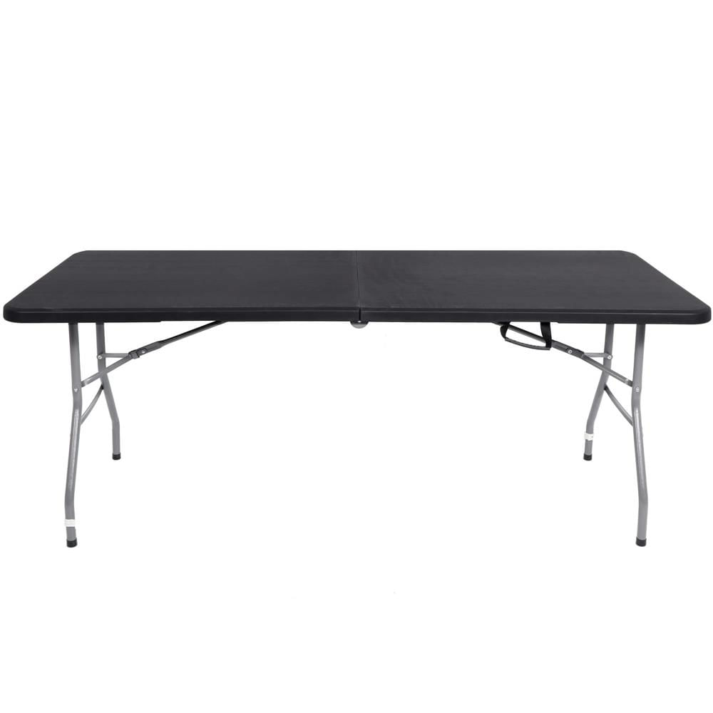Masa dreptunghiulara pliabila multifunctionala, 180x75x75cm, neagra — imaginea 5
