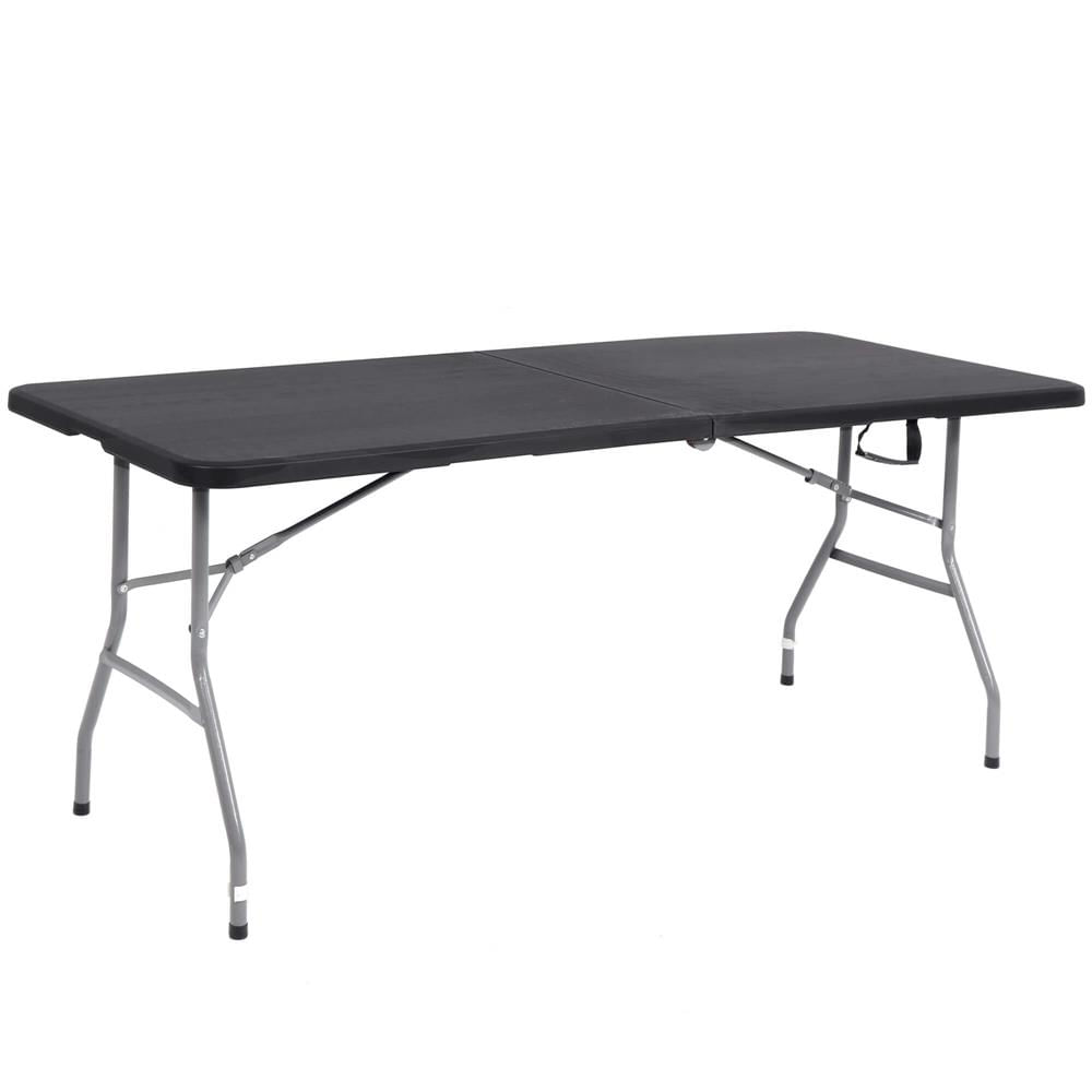 Masa dreptunghiulara pliabila multifunctionala, 180x75x75cm, neagra — imaginea 12