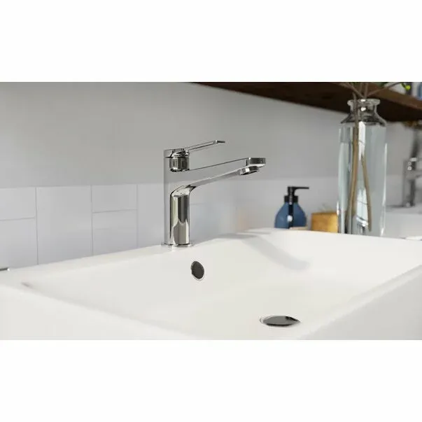 Baterie lavoar cu ventil Ferro Stratos crom — imaginea 4