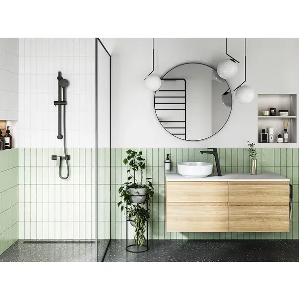 Baterie lavoar inalta Ferro Vitto Verdeline monocomanda negru mat — imaginea 2