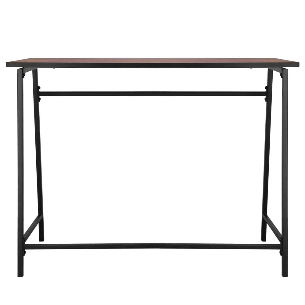 Birou tip masa laterala, cu cadru din otel, 50x100x76 cm, industrial, maro — imaginea 14