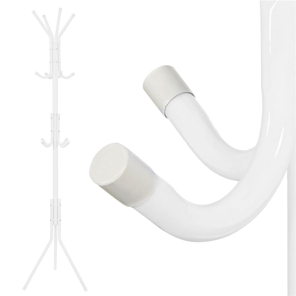 Cuier tip pom metalic Sersimo, 12 agatatoare, 177cm, alb — imaginea 5