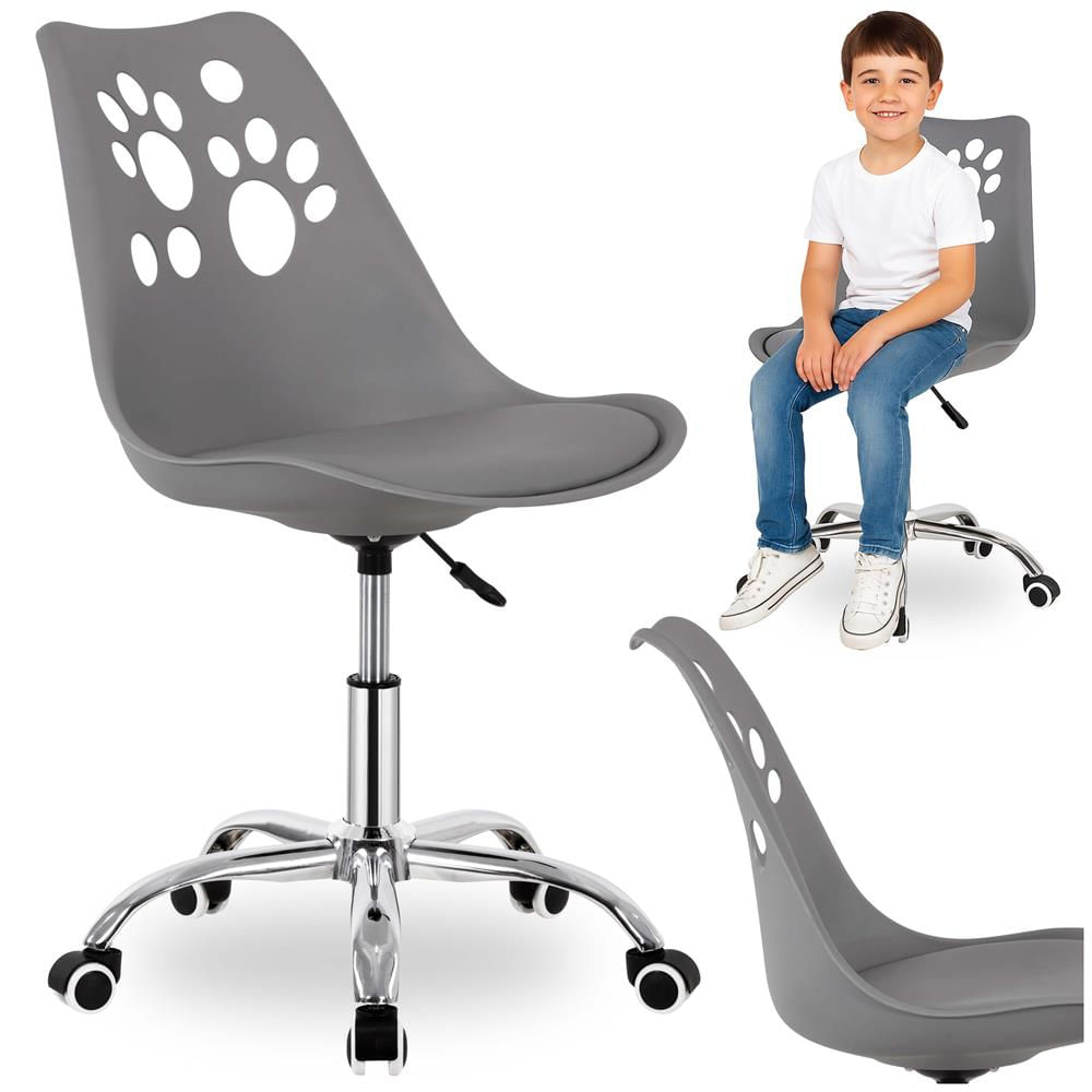 Scaun birou ergonomic, cu sezut din spuma, reglabil pe inaltime, maxim 120 kg, 90x49x48 cm, gri — imaginea 8