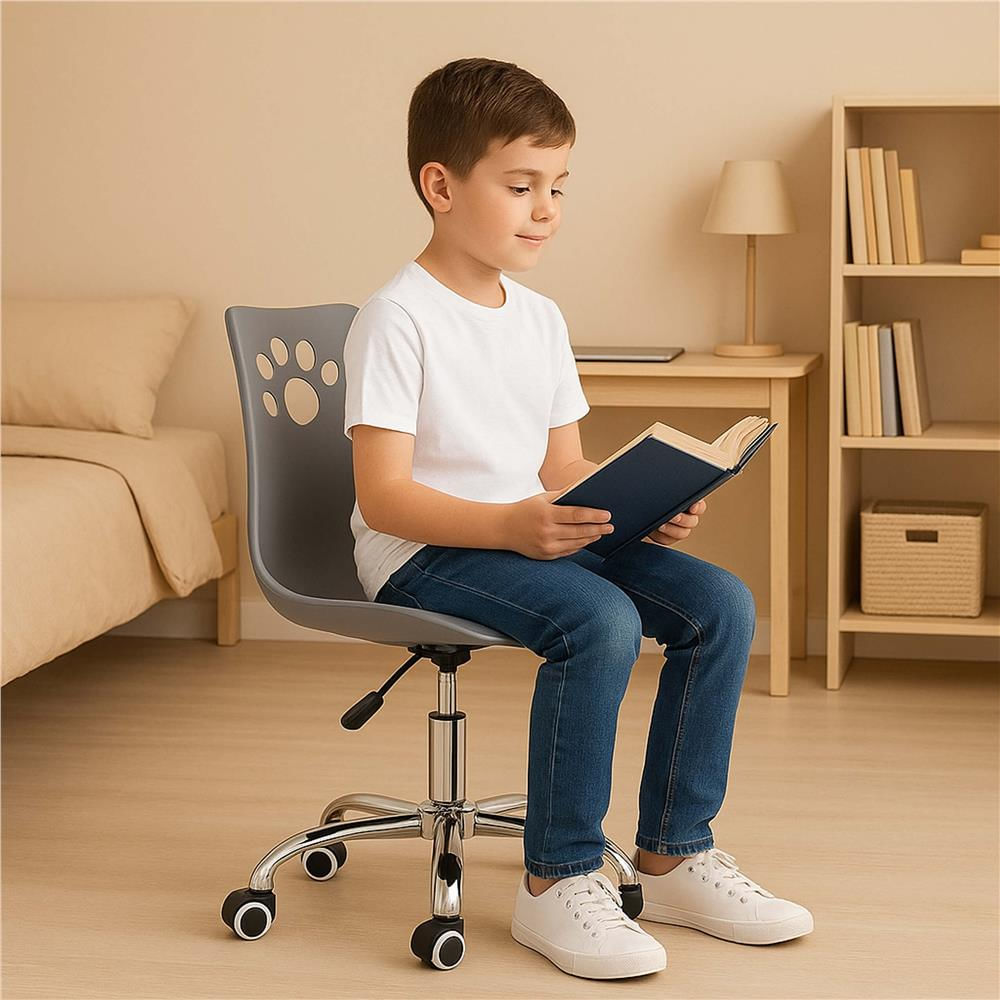 Scaun birou ergonomic, cu sezut din spuma, reglabil pe inaltime, maxim 120 kg, 90x49x48 cm, gri — imaginea 9