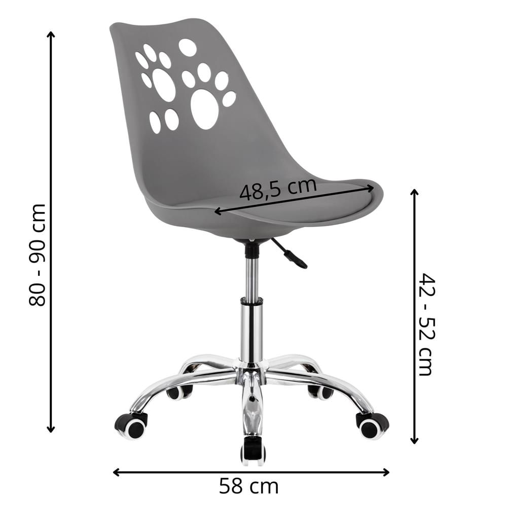 Scaun birou ergonomic, cu sezut din spuma, reglabil pe inaltime, maxim 120 kg, 90x49x48 cm, gri — imaginea 12