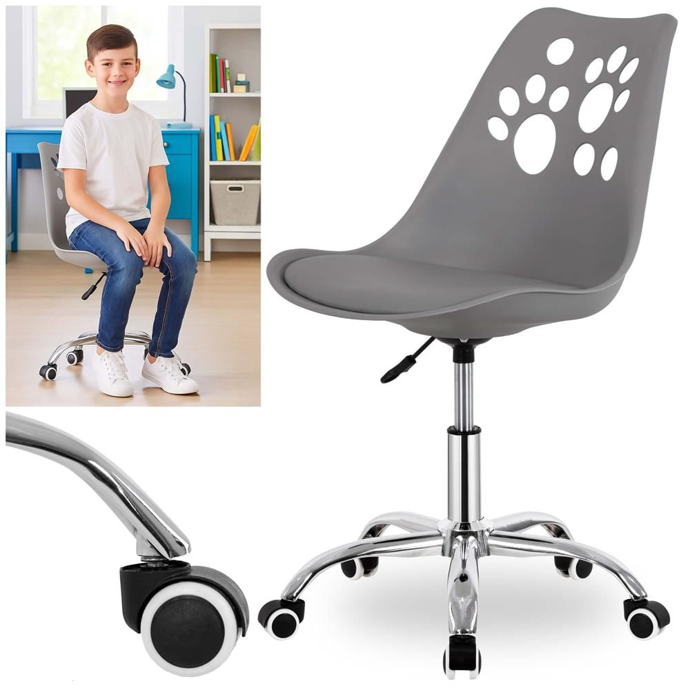 Scaun birou ergonomic, cu sezut din spuma, reglabil pe inaltime, maxim 120 kg, 90x49x48 cm, gri — imaginea 14