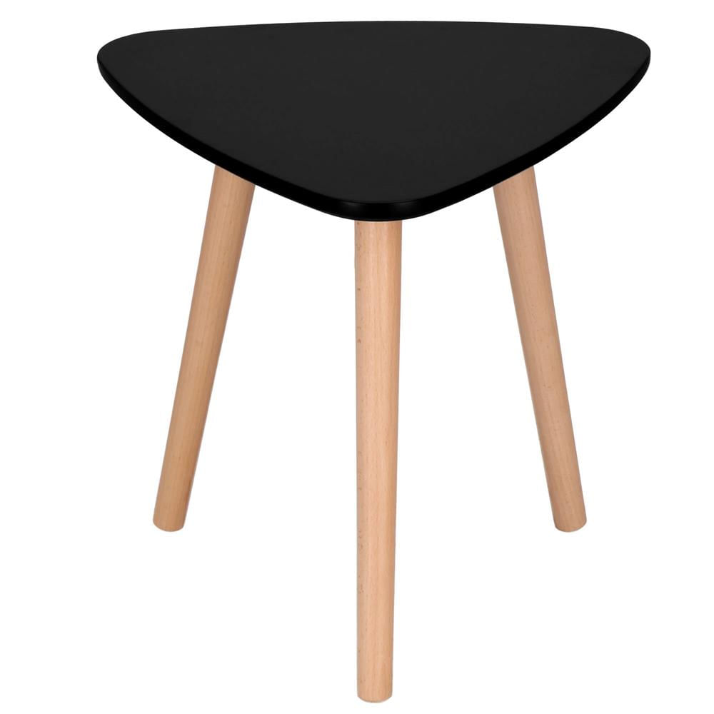 Set 2 mese de cafea, ovale, 54x45 cm si 41x40 cm, Blat MDF, Picioare lemn, Negru — imaginea 8