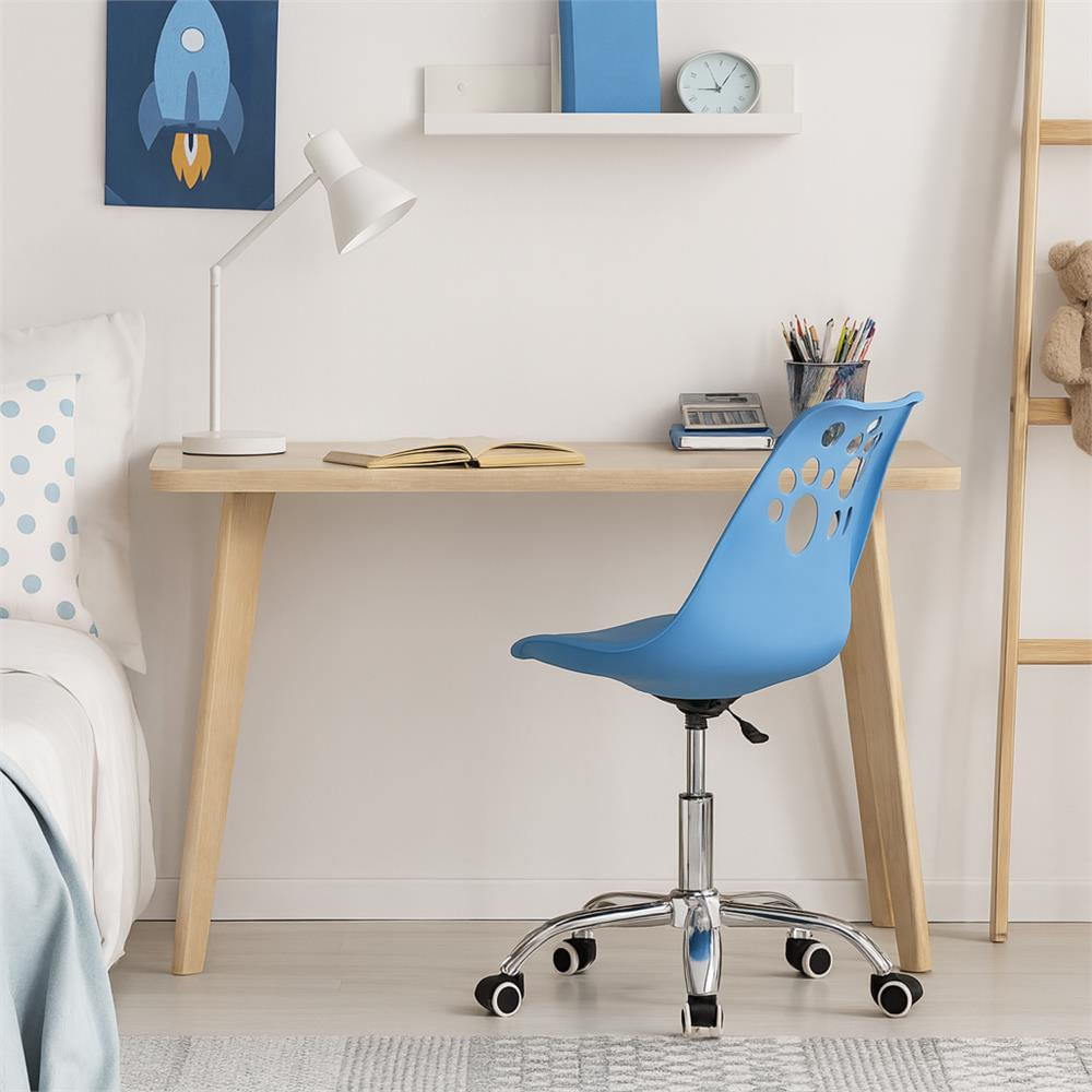 Scaun birou ergonomic, cu sezut din spuma, reglabil pe inaltime, maxim 120 kg, 90x49x48 cm, albastru — imaginea 2