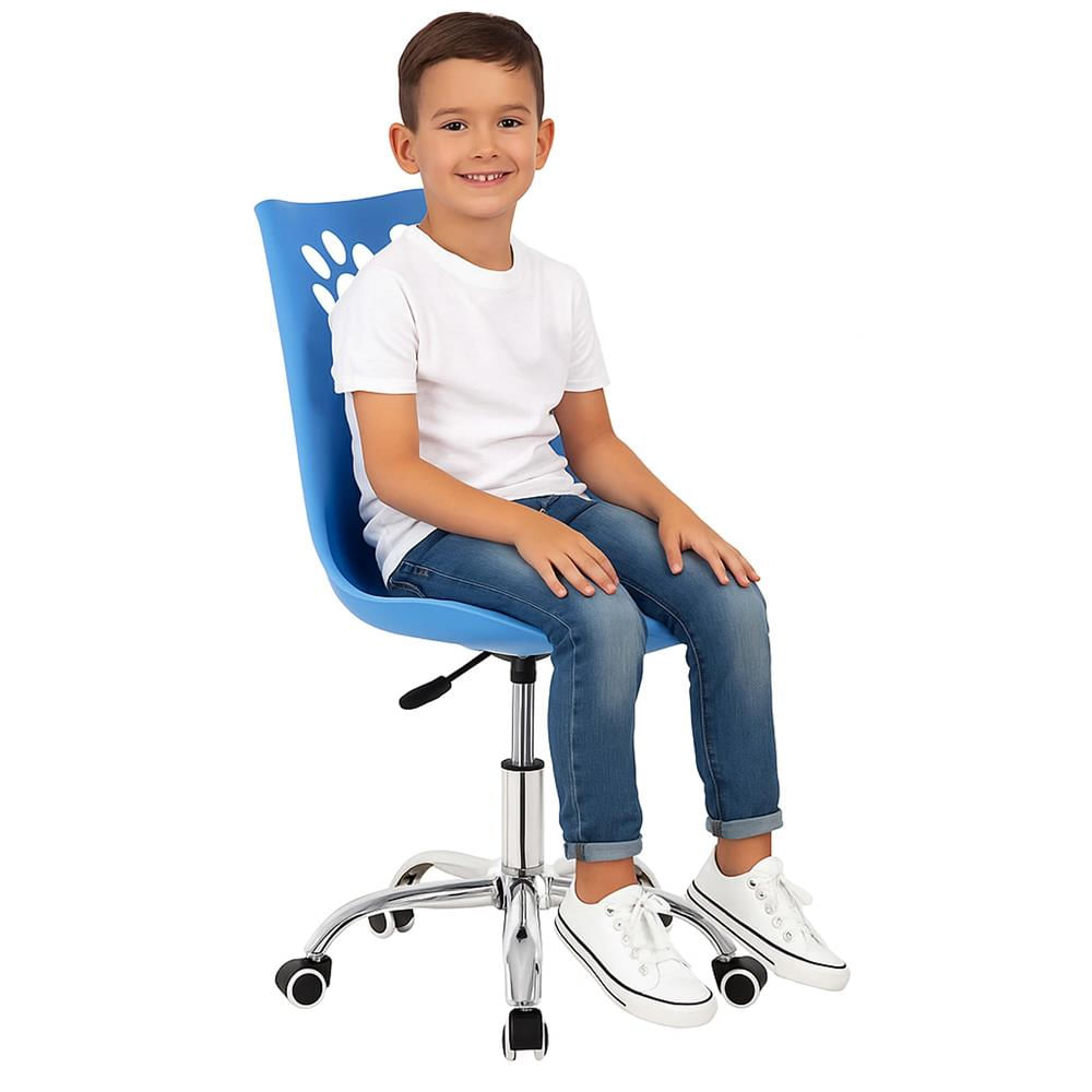 Scaun birou ergonomic, cu sezut din spuma, reglabil pe inaltime, maxim 120 kg, 90x49x48 cm, albastru — imaginea 3