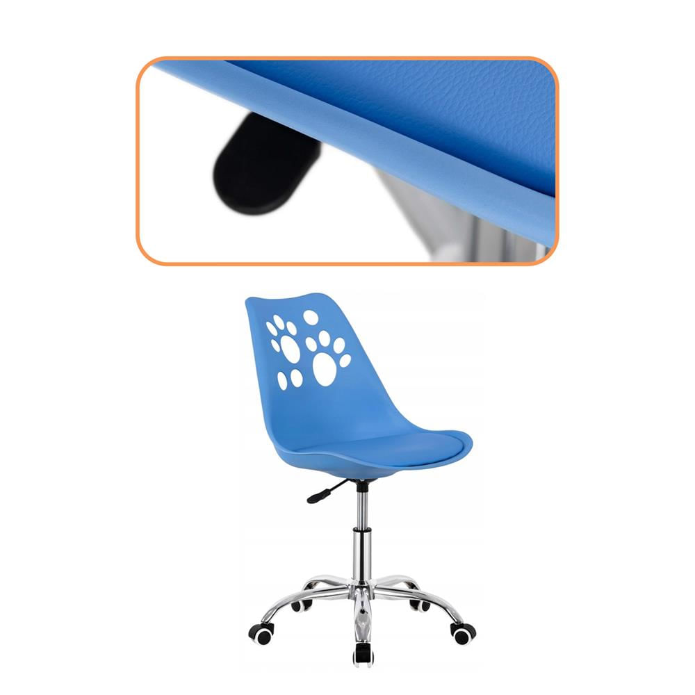 Scaun birou ergonomic, cu sezut din spuma, reglabil pe inaltime, maxim 120 kg, 90x49x48 cm, albastru — imaginea 5