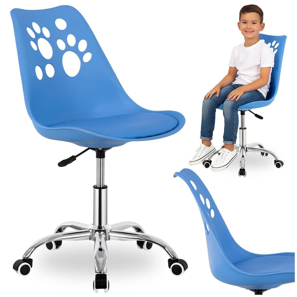 Scaun birou ergonomic, cu sezut din spuma, reglabil pe inaltime, maxim 120 kg, 90x49x48 cm, albastru — imaginea 7