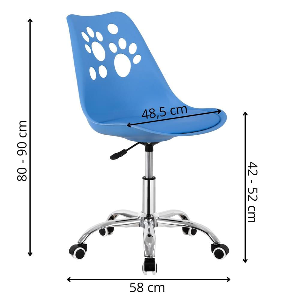 Scaun birou ergonomic, cu sezut din spuma, reglabil pe inaltime, maxim 120 kg, 90x49x48 cm, albastru — imaginea 12