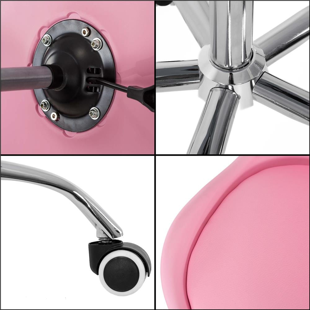 Scaun birou ergonomic, cu sezut din spuma, reglabil pe inaltime, maxim 120 kg, 90x49x48 cm, roz — imaginea 2