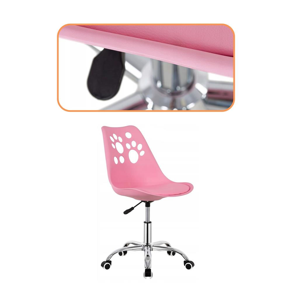 Scaun birou ergonomic, cu sezut din spuma, reglabil pe inaltime, maxim 120 kg, 90x49x48 cm, roz — imaginea 8