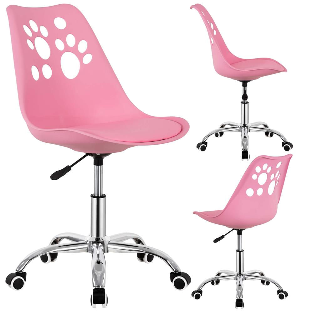 Scaun birou ergonomic, cu sezut din spuma, reglabil pe inaltime, maxim 120 kg, 90x49x48 cm, roz — imaginea 9