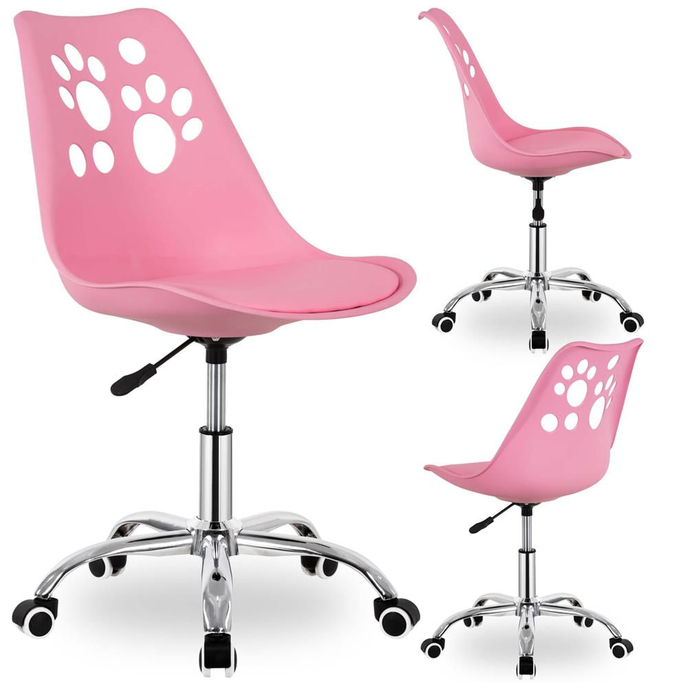Scaun birou ergonomic, cu sezut din spuma, reglabil pe inaltime, maxim 120 kg, 90x49x48 cm, roz — imaginea 11