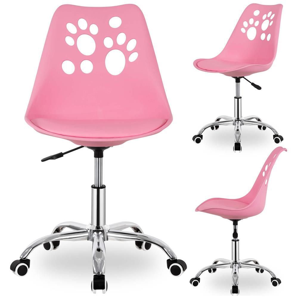 Scaun birou ergonomic, cu sezut din spuma, reglabil pe inaltime, maxim 120 kg, 90x49x48 cm, roz — imaginea 13