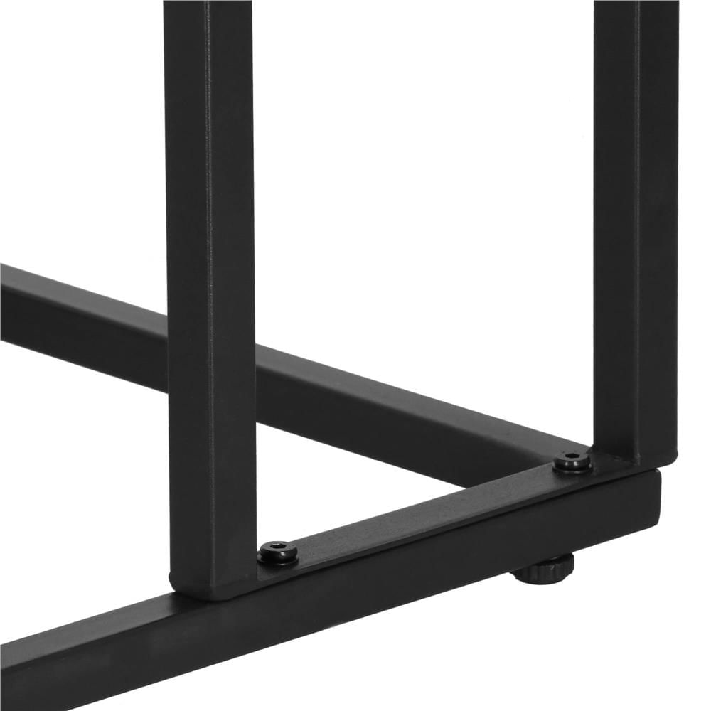 Masuta de cafea, cu cadru de otel si roti, industrial, 35x50x66 cm, maro wenge — imaginea 10