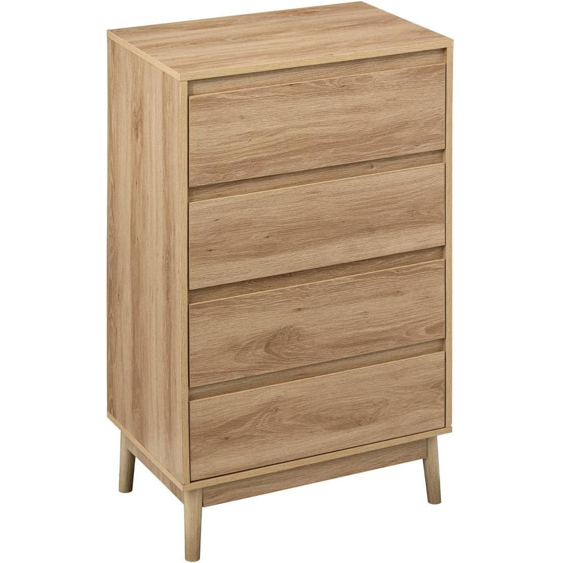 Noptiera Abana cu 4 sertare, PAL si MDF, 60x40x107 cm, bej — imaginea 2