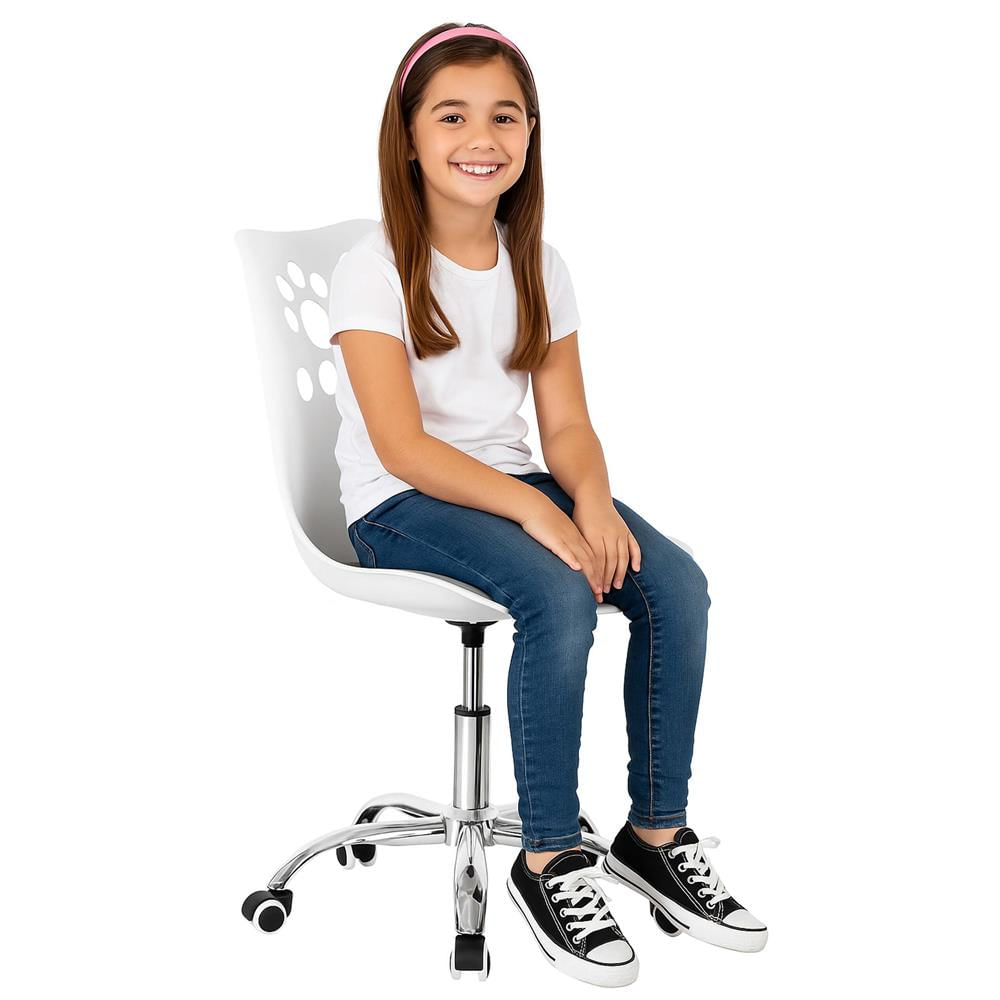 Scaun birou ergonomic, cu sezut din spuma, reglabil pe inaltime, maxim 120 kg, 90x49x48 cm, alb si gri — imaginea 7