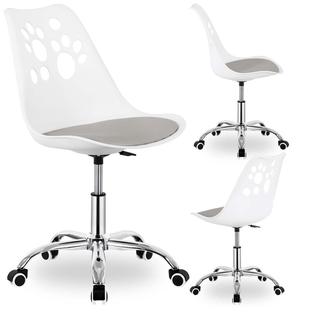 Scaun birou ergonomic, cu sezut din spuma, reglabil pe inaltime, maxim 120 kg, 90x49x48 cm, alb si gri — imaginea 13