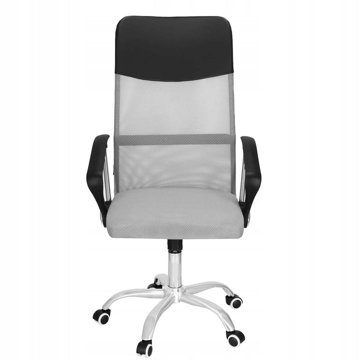 Scaun de birou ergonomic cu reglaj pe inaltime, material tip mesh si ecopiele, 58x60x117 cm, gri — imaginea 4