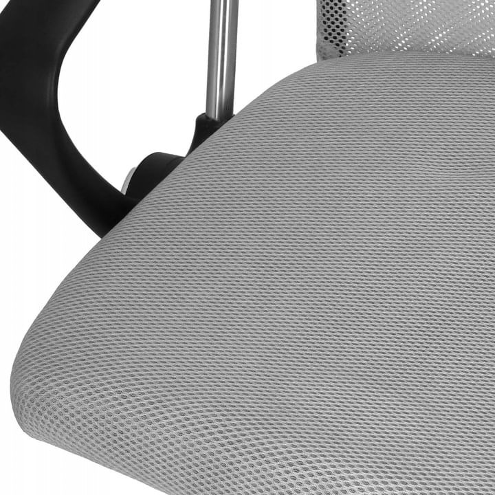 Scaun de birou ergonomic cu reglaj pe inaltime, material tip mesh si ecopiele, 58x60x117 cm, gri — imaginea 5